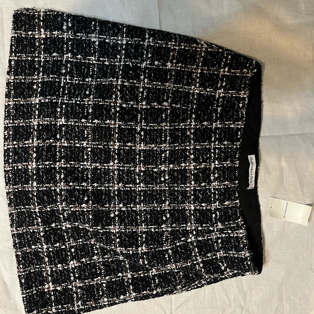 Abercrombie & Fitch Black and White Plaid Mini Skirt